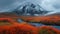 Mountains view panoramic landscape. AI generated art