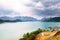 Mountains and water under sunhine in Thailand