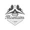 Mountains wild life logo design, premium quality vintage black and white mountain exploration outdoor adventure symbol