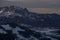 Mountains of Wilder Kaiser at Fieberbrunn during sunset in winter with snow, Tyrol Austria