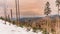 Mountains in winter, Silesian Beskids in Poland, view from Barania GÃ³ra