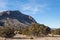 Mountainside and plain in rural New Mexico winter desert, American Southwest