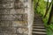 Mountainside stone steps along ancient Chinese wall