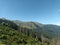 Mountainview Austria Bad Hofgastein with green forest and blue Sky