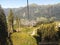 Mountainview Austria Bad Hofgastein with green forest and blue Sky