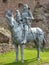 Mounted knight steel sculpture