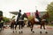 Mounted police team in October 29 Republic Day. Editorial shot in Istanbul Turkey