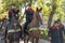 Mounted policeman and policewoman