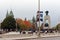 Mourners gather and leave flowers at the Cenotaph in Ottawa