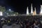 Mourners Watching a Large Screen at Democracy Monument