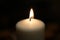 Mourning candle of sadness and longing. Festive fire macro background.