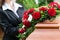 Mourning Woman at Funeral with coffin