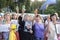 Mourning women mothers and wives crying and holding a portraits of soldiers in hands. Meeting devoted to the anniversary