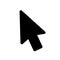 Mouse arrow click. Computer mouse pointer icon. Black cursor isolated on white background. Click here. Link web. Internet