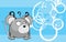 Mouse ball cartoon expression background