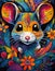 mouse bright colorful and vibrant poster illustration