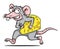 Mouse brings cheese cartoon design illustration