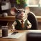 Mouse Businessman In The Office. Generative AI