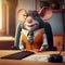 Mouse Businessman In The Office. Generative AI