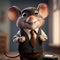 Mouse Businessman In The Office. Generative AI