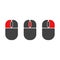 Mouse buttons click isolated vector icons set. Computer mouse buttons indication left click, scroll, right click