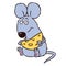 Mouse cheese animal character cartoon illustration