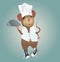 Mouse Chef with Hat and Plate