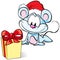 Mouse with Christmas present