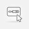 Mouse Click on button with Screwdriver outline vector icon