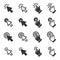 Mouse Click Cursor Arrow and Hand Icons Set. Vector