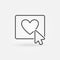 Mouse click on Heart Button vector concept line icon