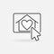 Mouse Click on House with Heart button outline vector icon