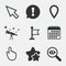 Mouse cursor icon. Hand or Flag pointer symbols.