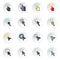 Mouse cursor icons set, flat style