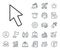 Mouse cursor line icon. Click action sign. Salaryman, gender equality and alert bell. Vector