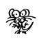 Mouse drawn with a marker. Sketch icon isolated. Felt-tip pen drawing. Funny hand drawn. Vector