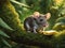 mouse eating cheese in forest, mice in forest