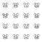 Mouse emoji line icons set