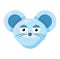 Mouse face bored emoticon flat sticker