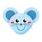 Mouse face excited emoticon sticker