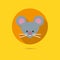 Mouse face flat design icon