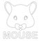 Mouse face vector illustration coloring book front