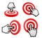 Mouse finger cursor pointing at the target