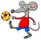 Mouse football player cartoon character