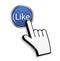 Mouse Hand Cursor on Circle Glossy Like Button