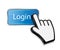 Mouse hand cursor on login button vector