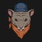 Mouse Head bandana vector illustration