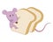 Mouse Hiding Behind Bread