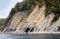 Mouse Holes Rocks with grottoes near the city of Tuapse, the Black Sea, Russia