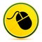 Mouse icon lemon lime yellow round button illustration